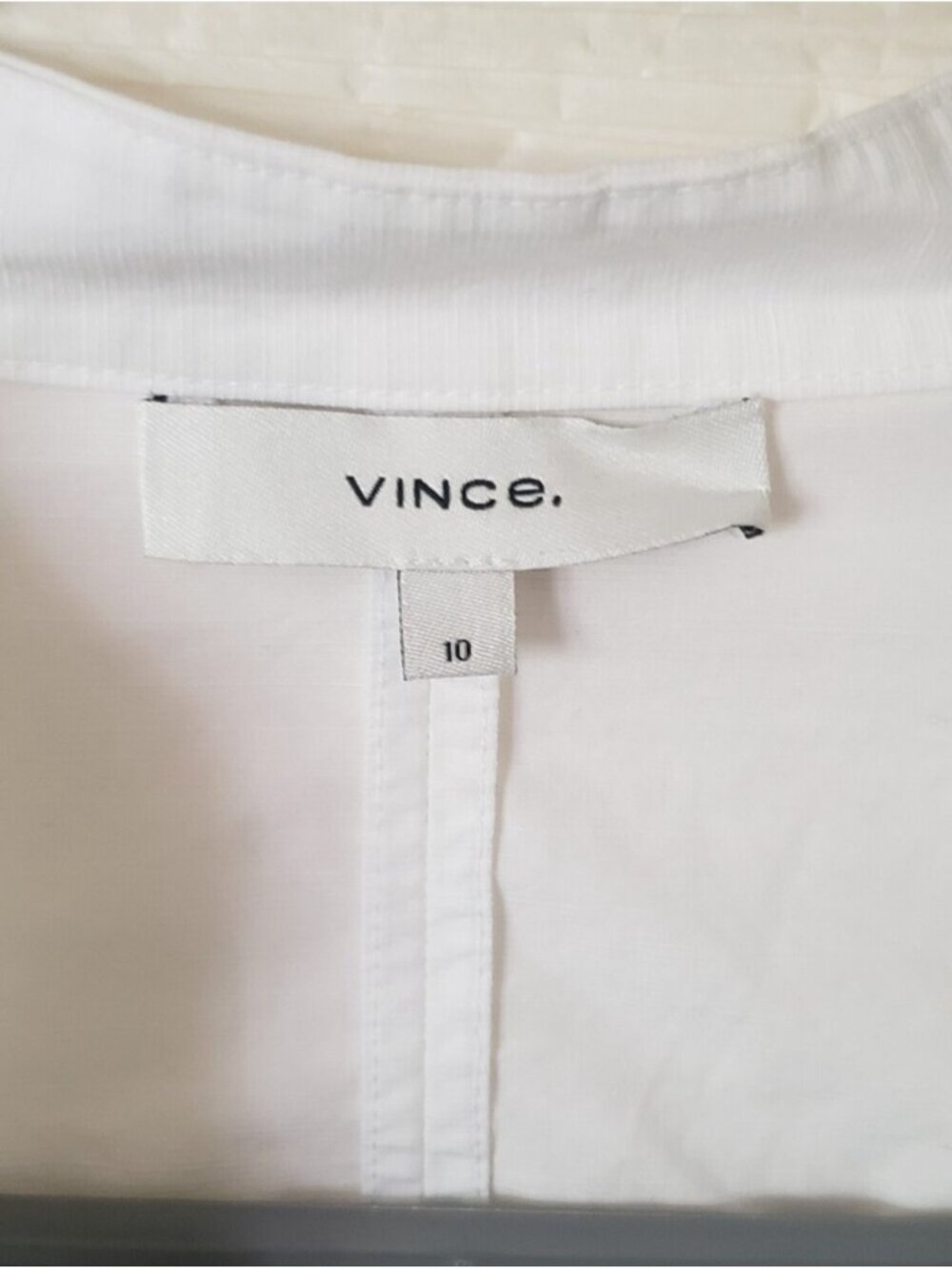 Vince White Cotton Poplin Open Cutout Back Puff Sleeve Blouse Top 10 - Picture 3 of 10